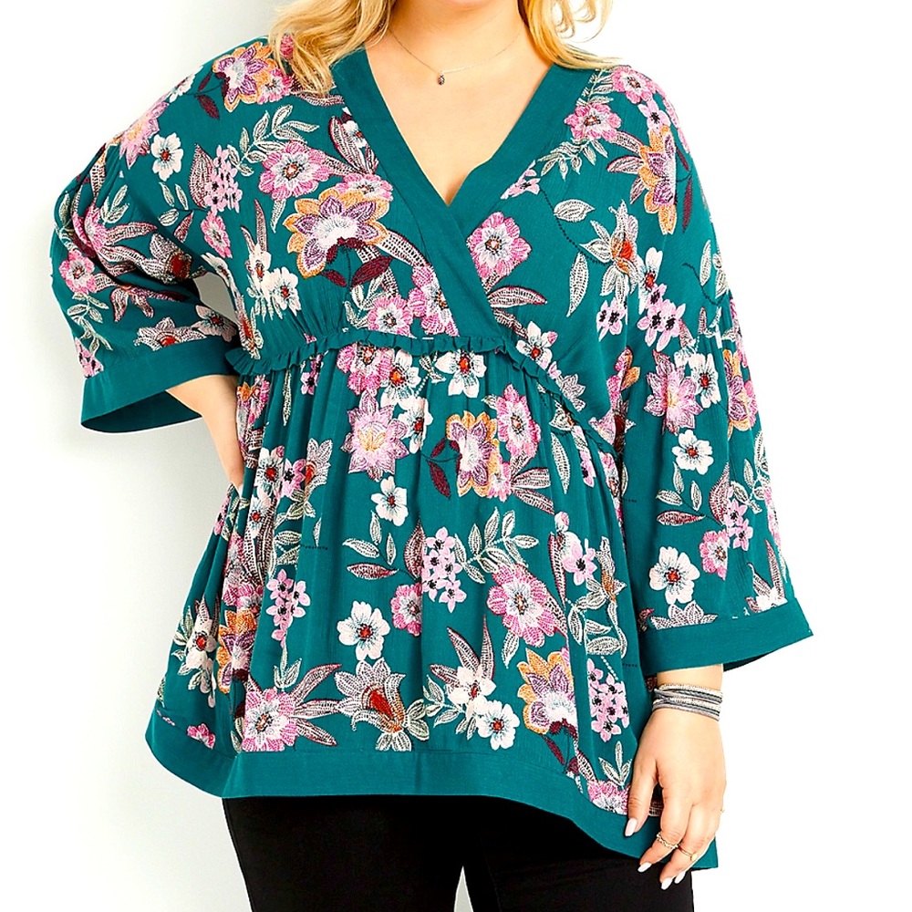 Maurices Floral Bell Sleeve Blouse